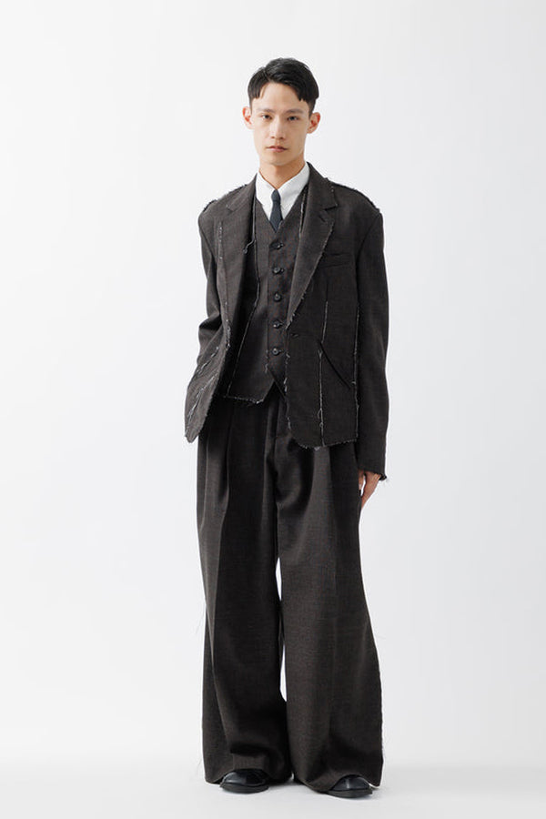 KIVULI PRINT NARROW TIE .15 / DARK KHAKI