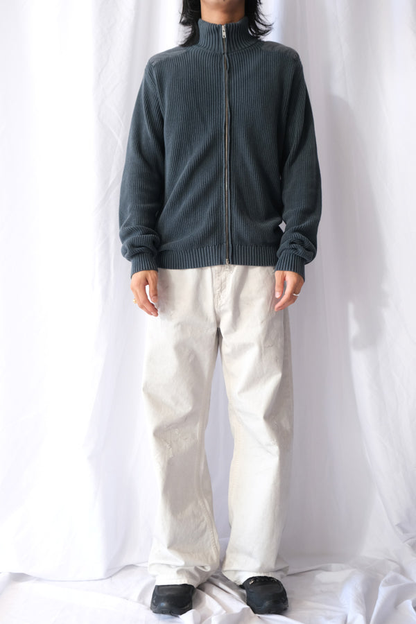 VOY ZIP-UP SWEATER / WASHED BLACK