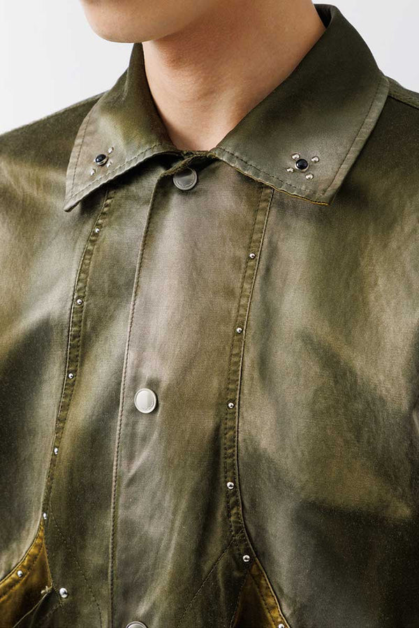 RUSTY SATIN SPORTS JACKET .15 / OLIVE