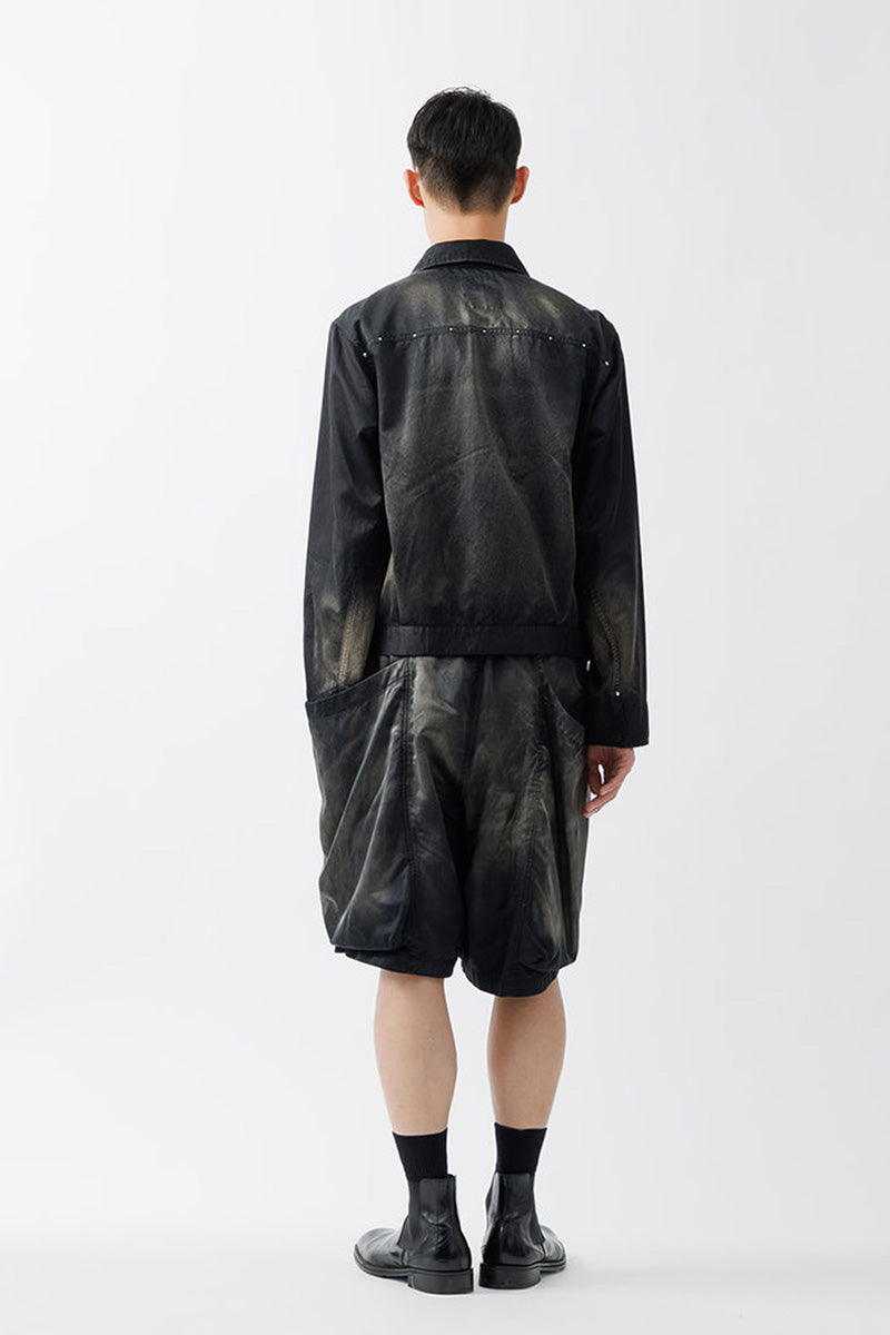 RUSTY SATIN SPORTS JACKET .15 / BLACK
