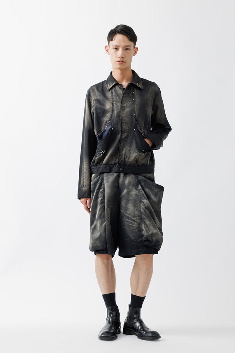 RUSTY SATIN SPORTS JACKET .15 / BLACK