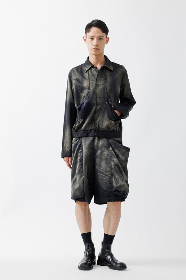 RUSTY SATIN SPORTS JACKET .15 / BLACK