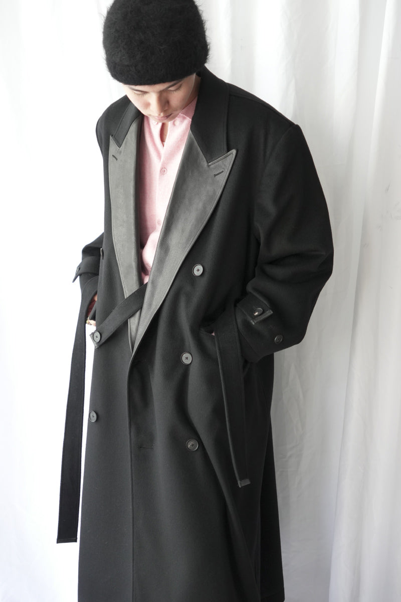 CASHMERE GOTHAM CHESTER COAT .16 / BLACK