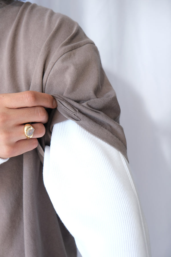 LAYER BOX TEE / HICKORY