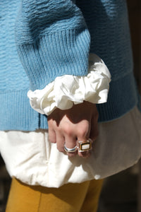 OVERSIZED SILK SCRUNCHIE / WHITE