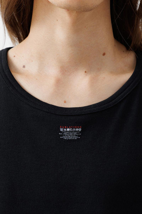 LOGO PRINT RIB TANKTOP .15 / BLACK