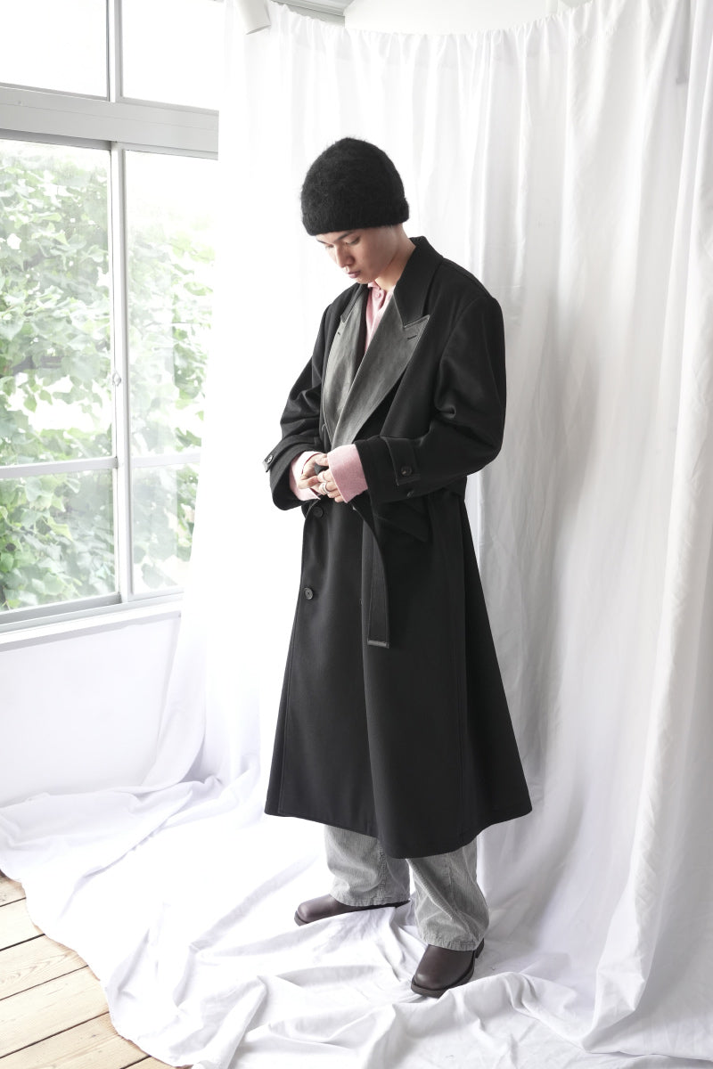 CASHMERE GOTHAM CHESTER COAT .16 / BLACK