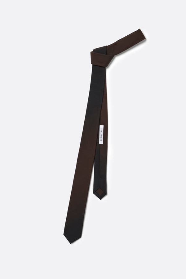 KIVULI PRINT NARROW TIE .15 / DARK BROWN