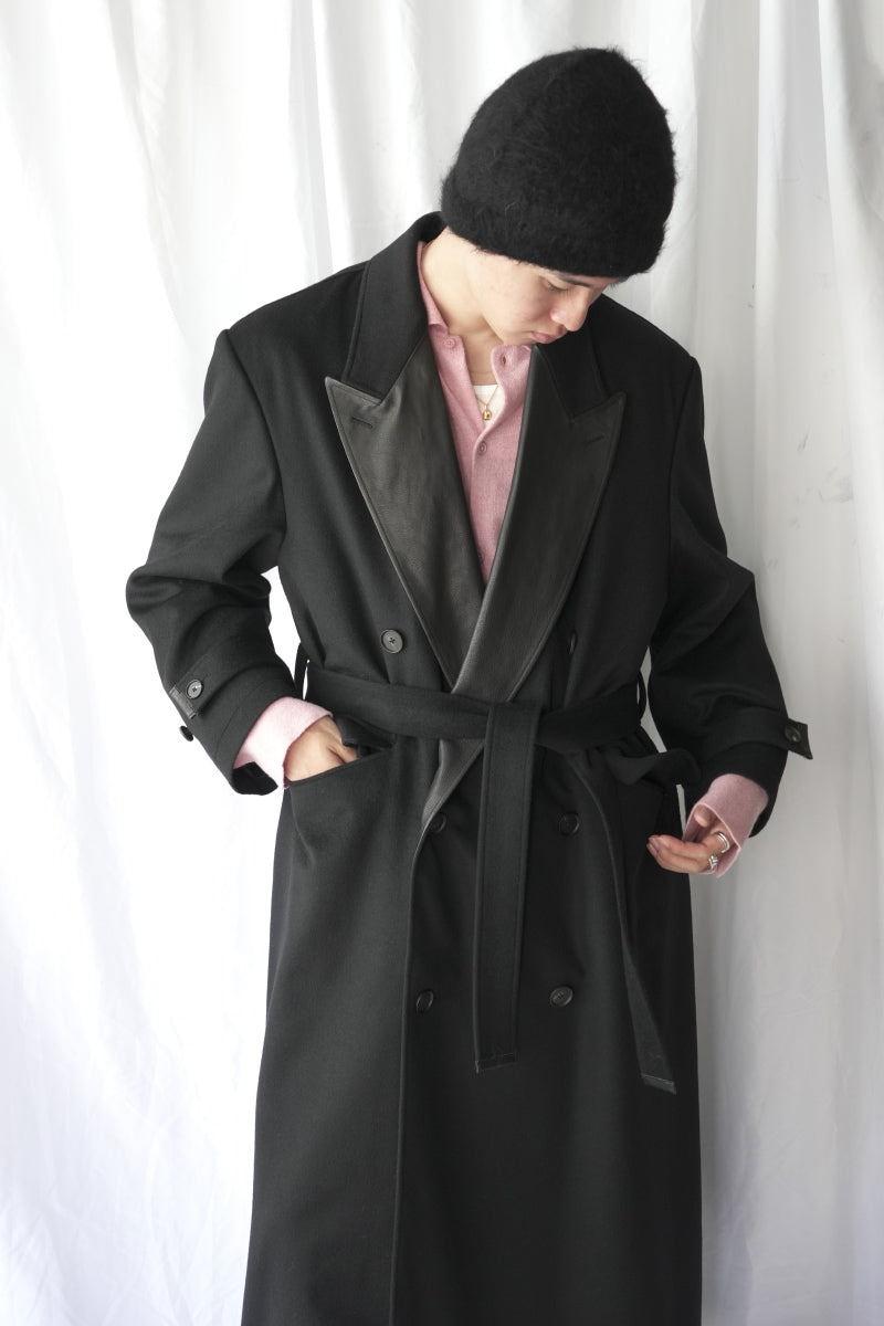 CASHMERE GOTHAM CHESTER COAT .16 / BLACK