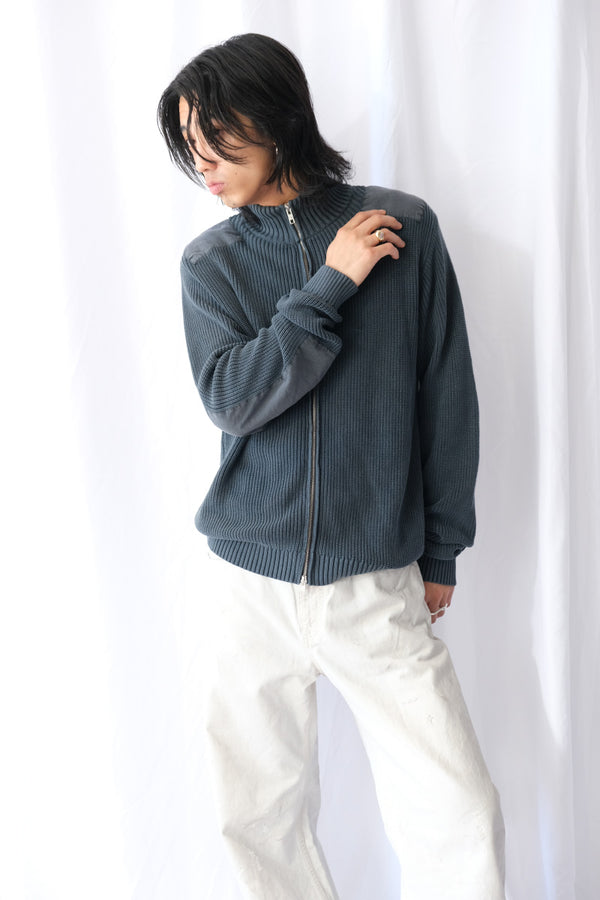 VOY ZIP-UP SWEATER / WASHED BLACK