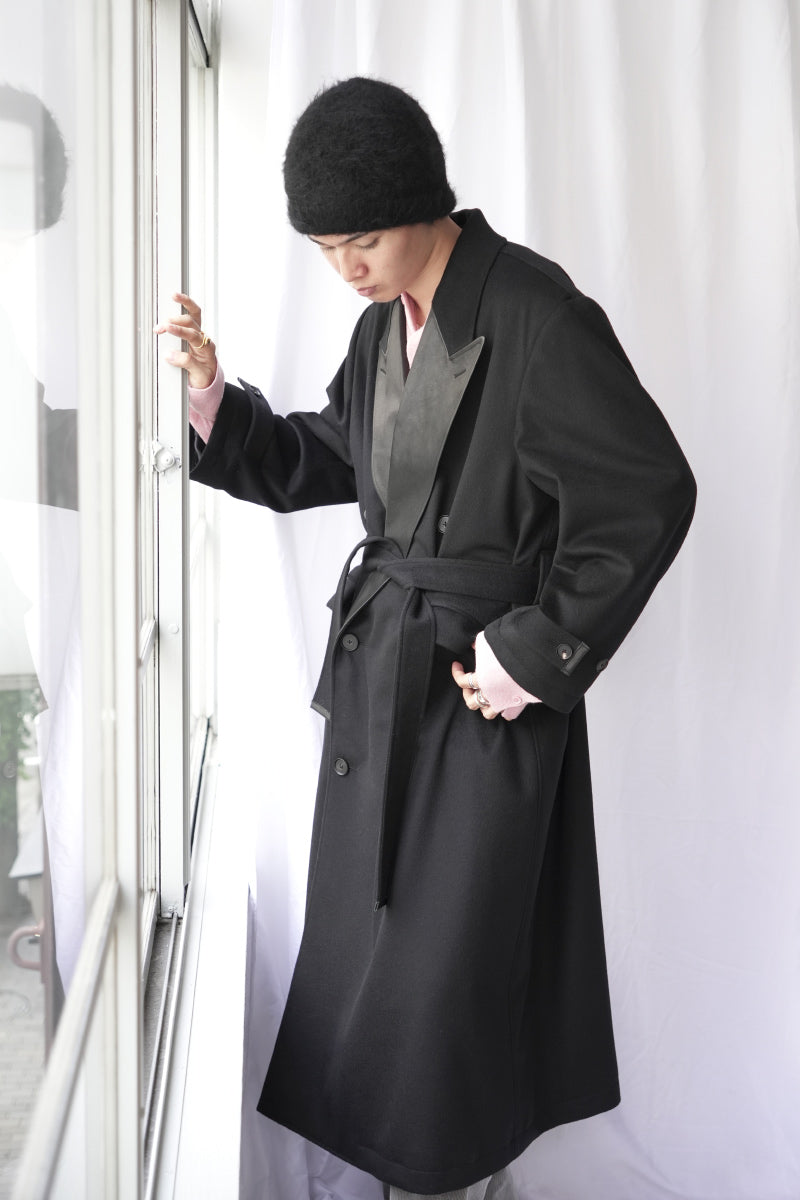 CASHMERE GOTHAM CHESTER COAT .16 / BLACK