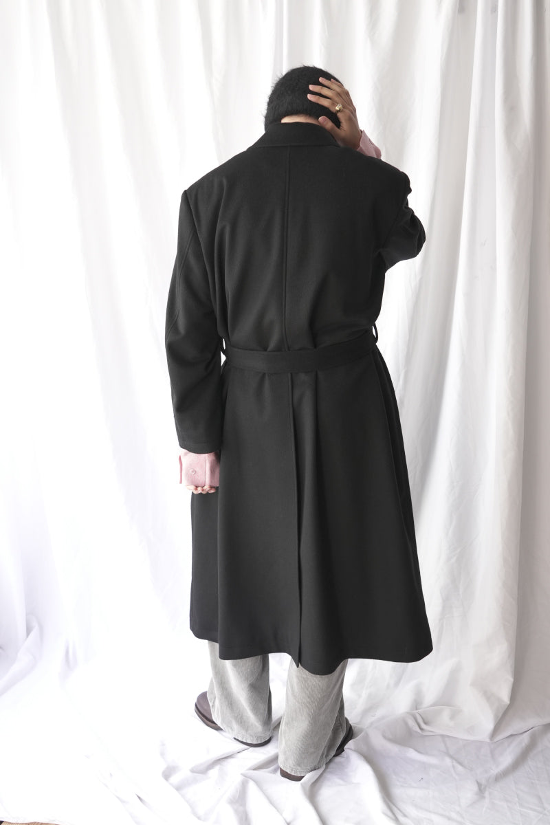 CASHMERE GOTHAM CHESTER COAT .16 / BLACK
