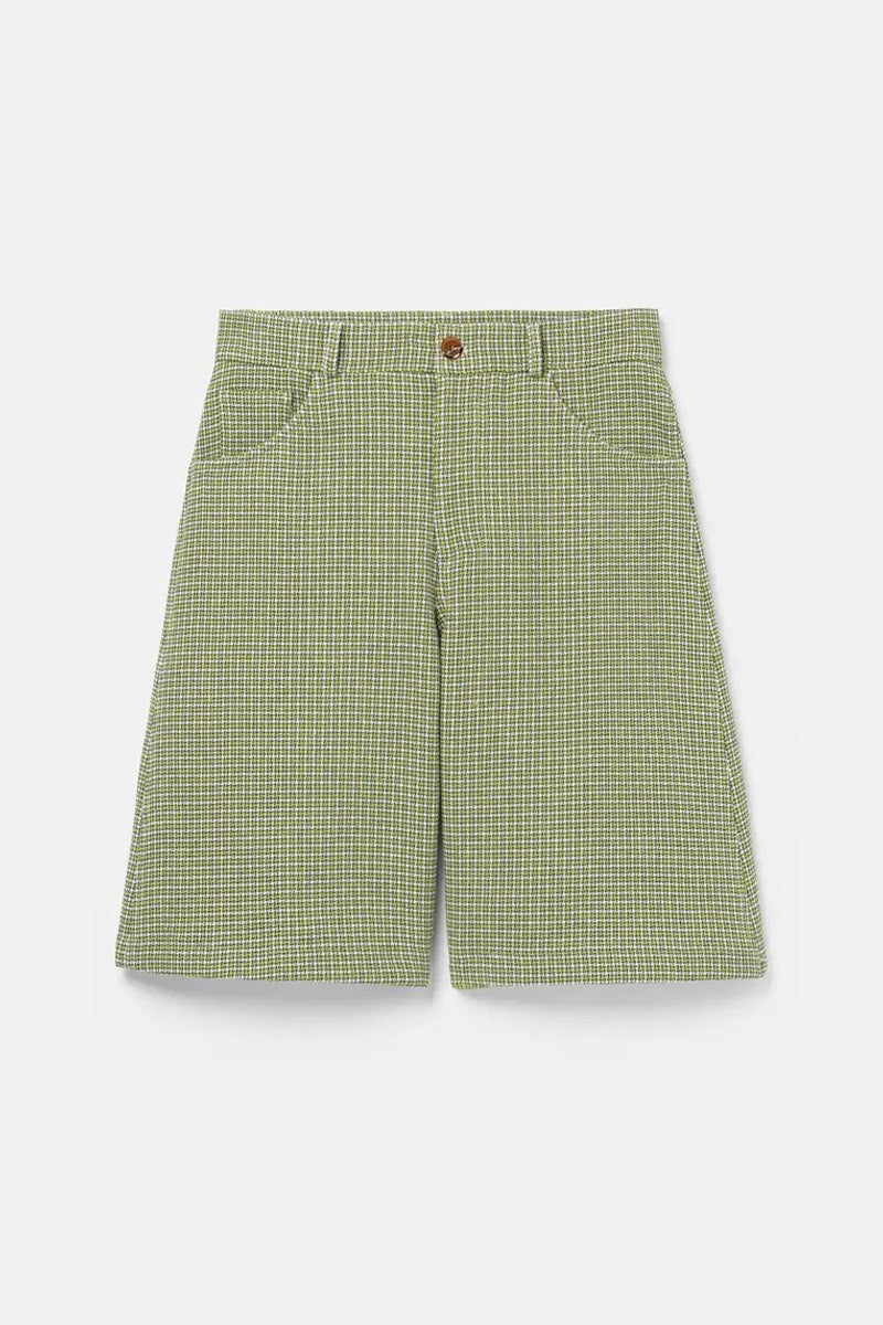 NASEDO SHORTS / SOFT GREEN CHECK