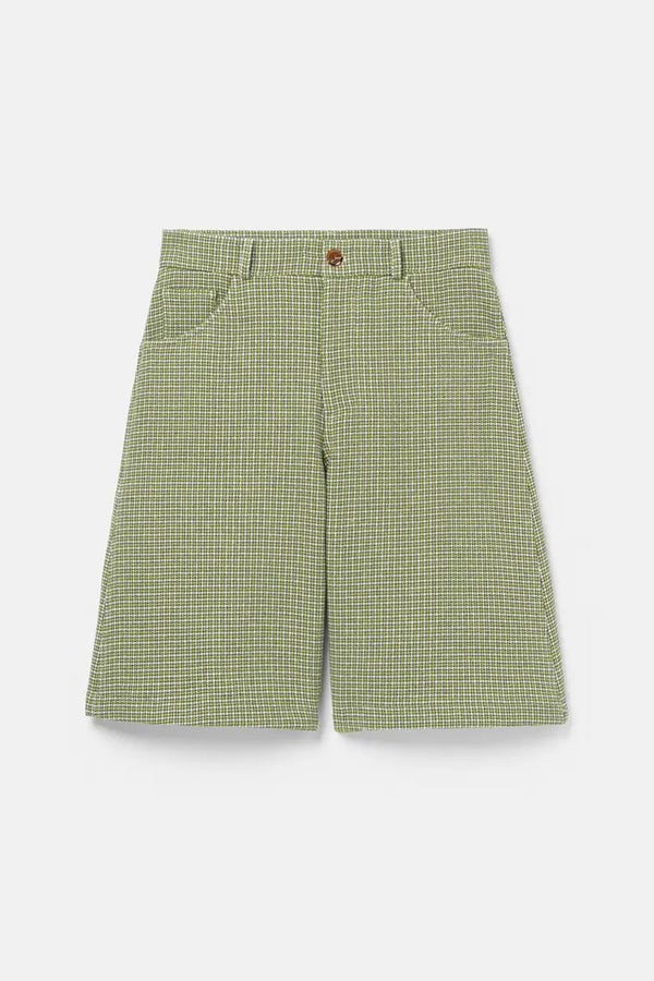 NASEDO SHORTS / SOFT GREEN CHECK