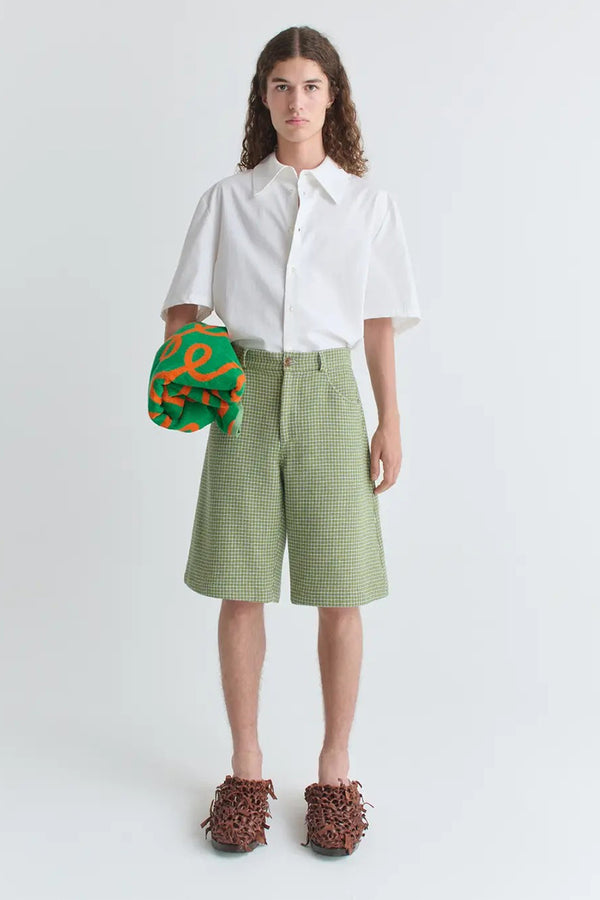 NASEDO SHORTS / SOFT GREEN CHECK