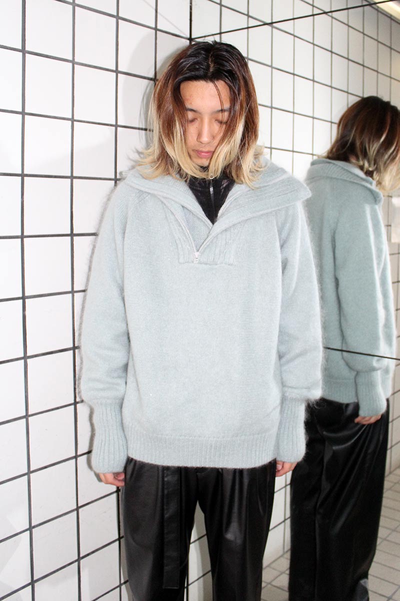 SUBLATIONS | MOHAIR DOUBLE HIGH NECK P/O KNIT .12 / L.BLUE モヘア SUBLATIONS | MOHAIR DOUBLE HIGH NECK P/O KNIT .12 / L.BLUE モヘア