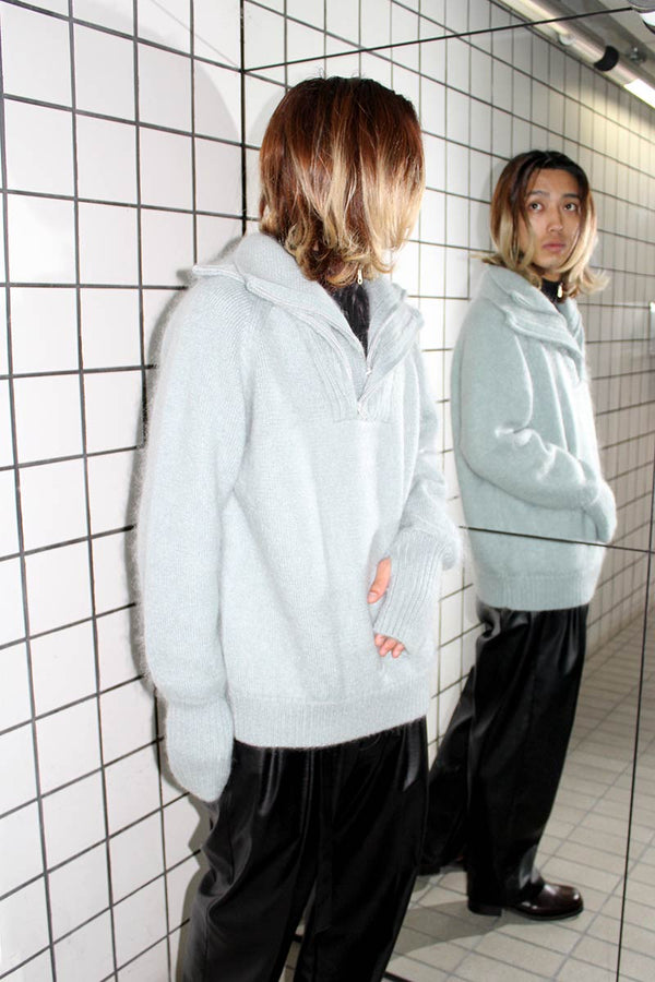 MOHAIR DOUBLE HIGH NECK P/O KNIT .12 / L.BLUE [20%OFF]