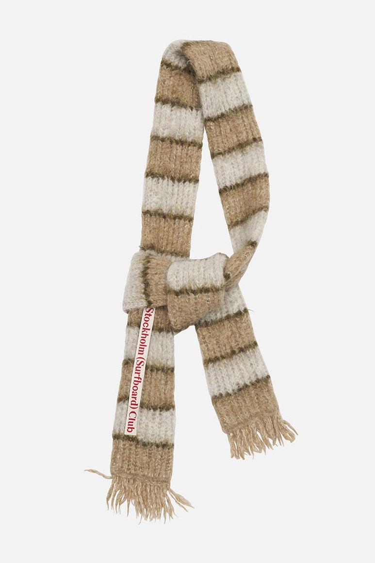 NARROW SCARF / BEIGE STRIPE