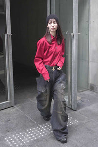 SASHIKO BANANA CUTTING PANTS .14 / RUSTY INDIGO