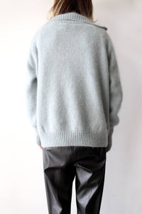 MOHAIR DOUBLE HIGH NECK P/O KNIT .12 / L.BLUE