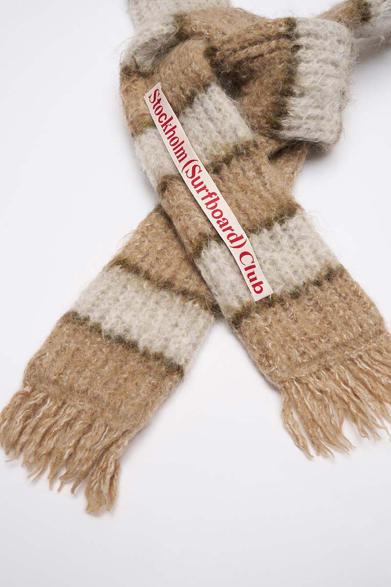NARROW SCARF / BEIGE STRIPE [20%OFF]