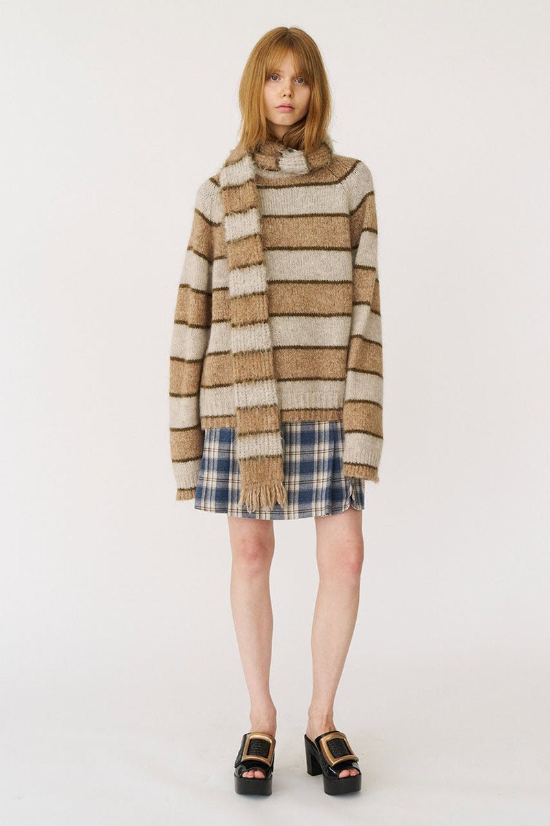 NARROW SCARF / BEIGE STRIPE [20%OFF]