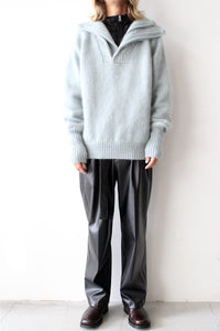 MOHAIR DOUBLE HIGH NECK P/O KNIT .12 / L.BLUE