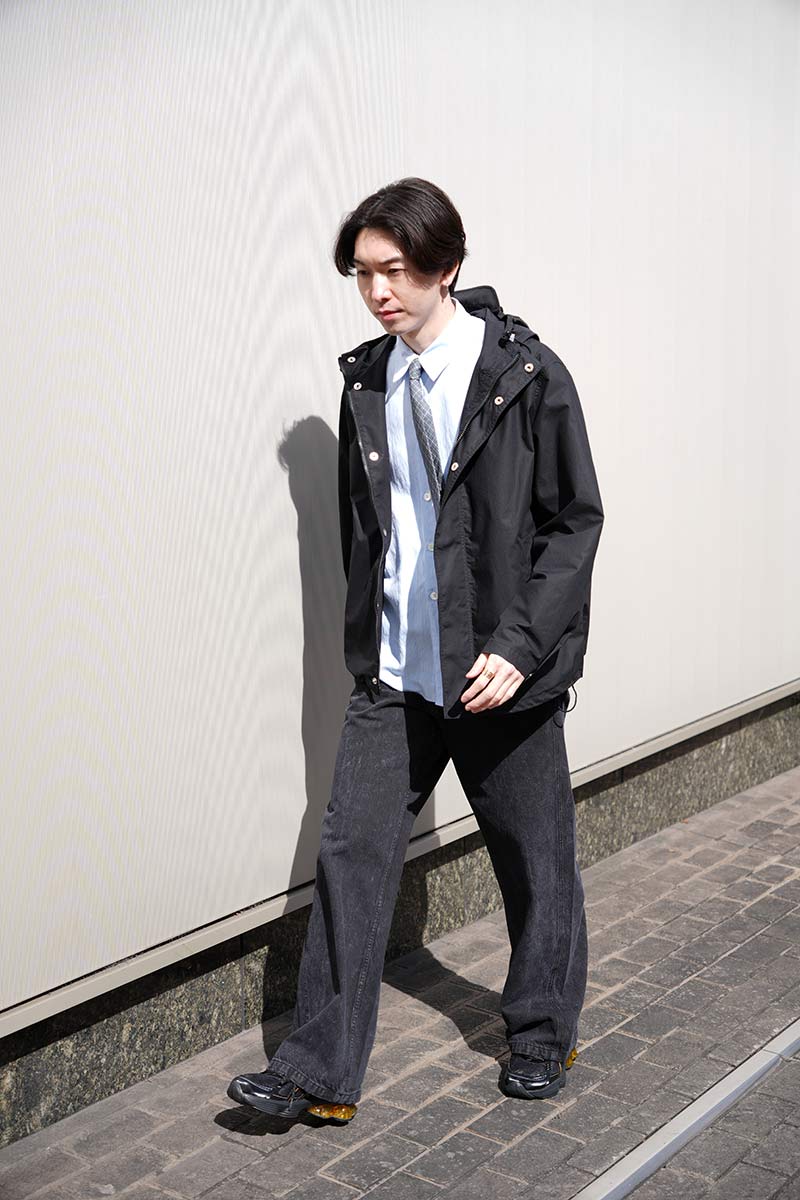 RAIN JACKET WAXED COTTON / BLACK [Kobe Store]