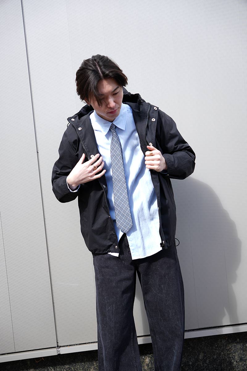 RAIN JACKET WAXED COTTON / BLACK [Kobe Store]