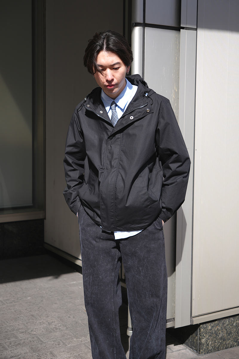 THE CLASIK | RAIN JACKET WAXED COTTON / BLACK ワックスコットン