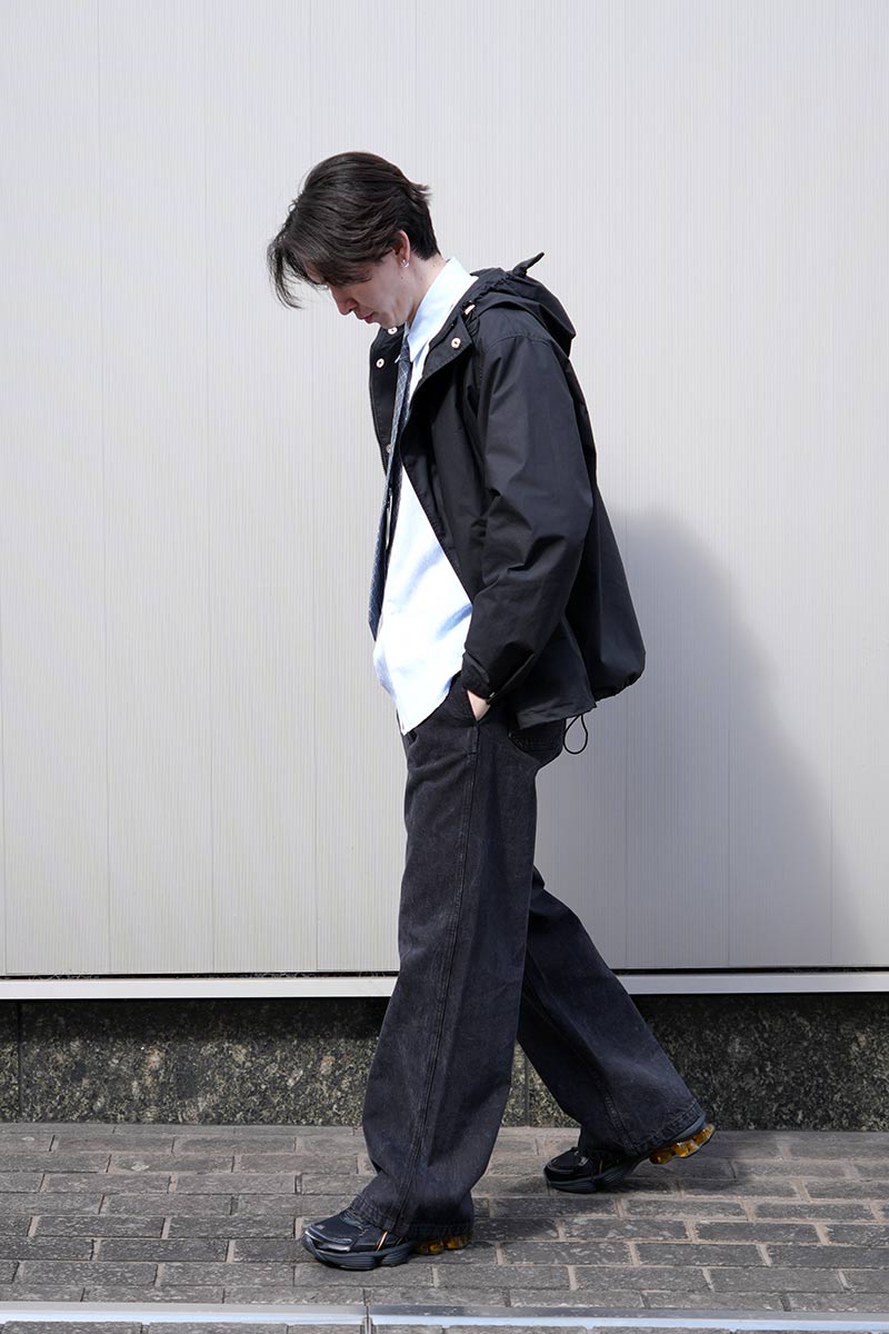 RAIN JACKET WAXED COTTON / BLACK [Kobe Store]