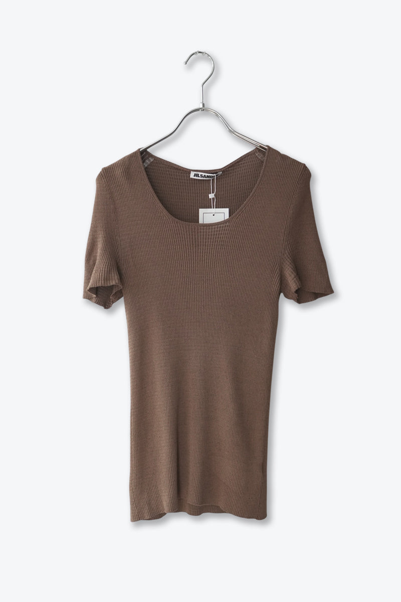 JIL SANDER | MADE IN ITALY S/S SILK KNIT TOPS [USED]