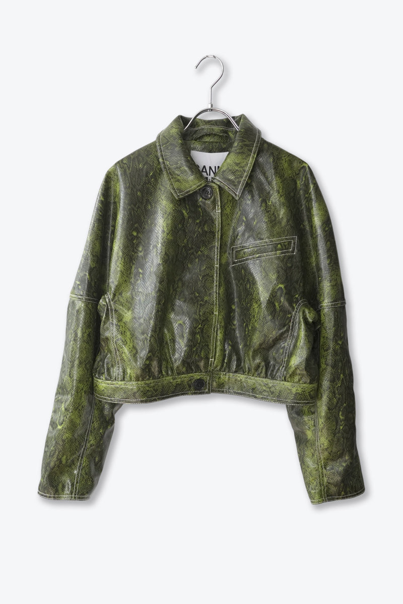 GANNI | FAUX LEATHER CROPPRD JACKET [DEADSTOCK/NOS]