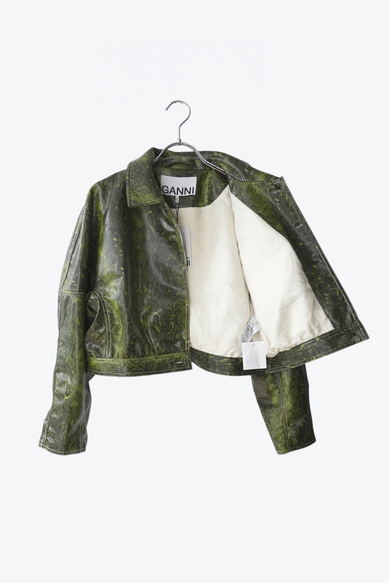 GANNI | FAUX LEATHER CROPPED JACKET [DEADSTOCK/NOS]