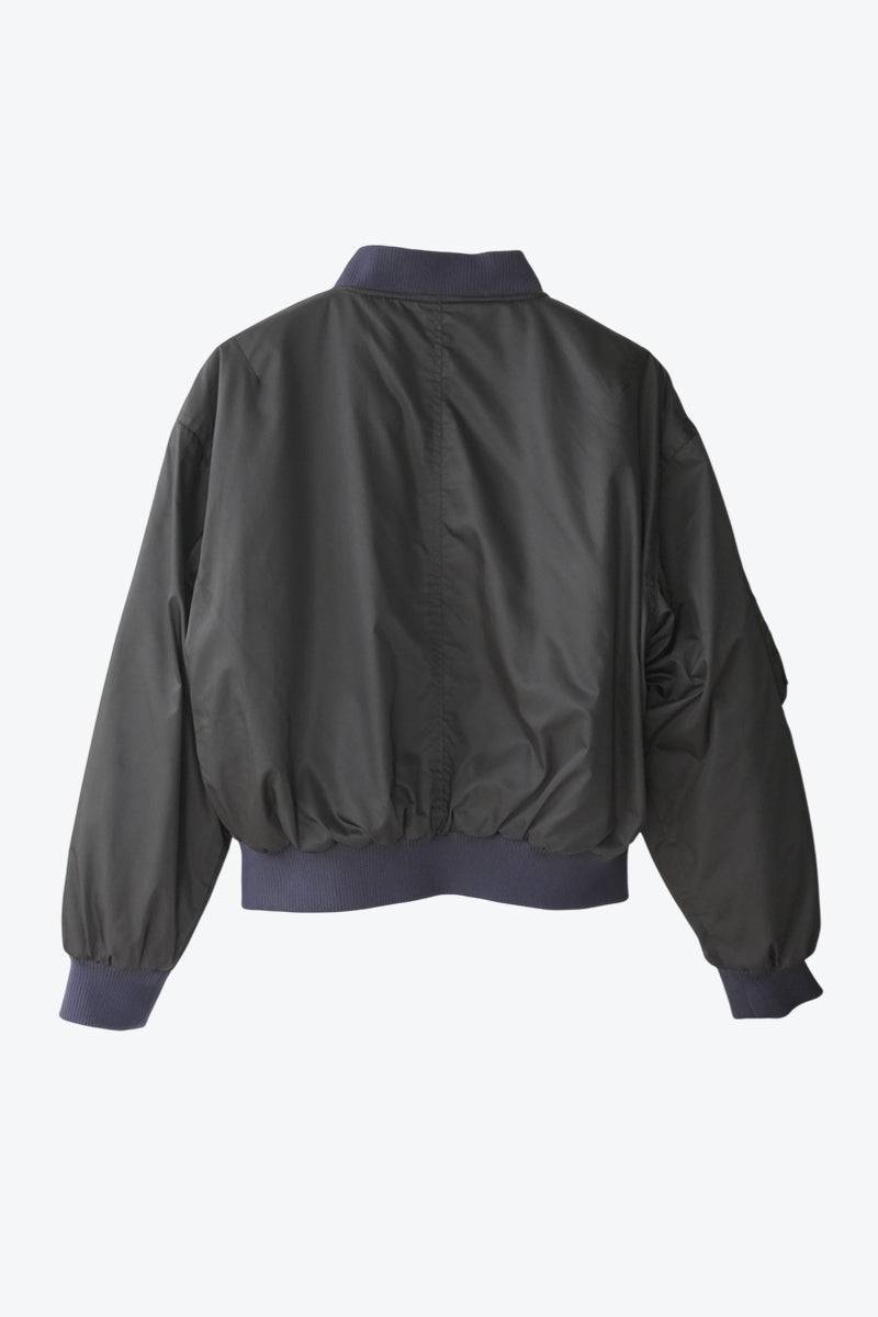 GANNI | CROPPED NYLON MA-1 JACKET [USED]
