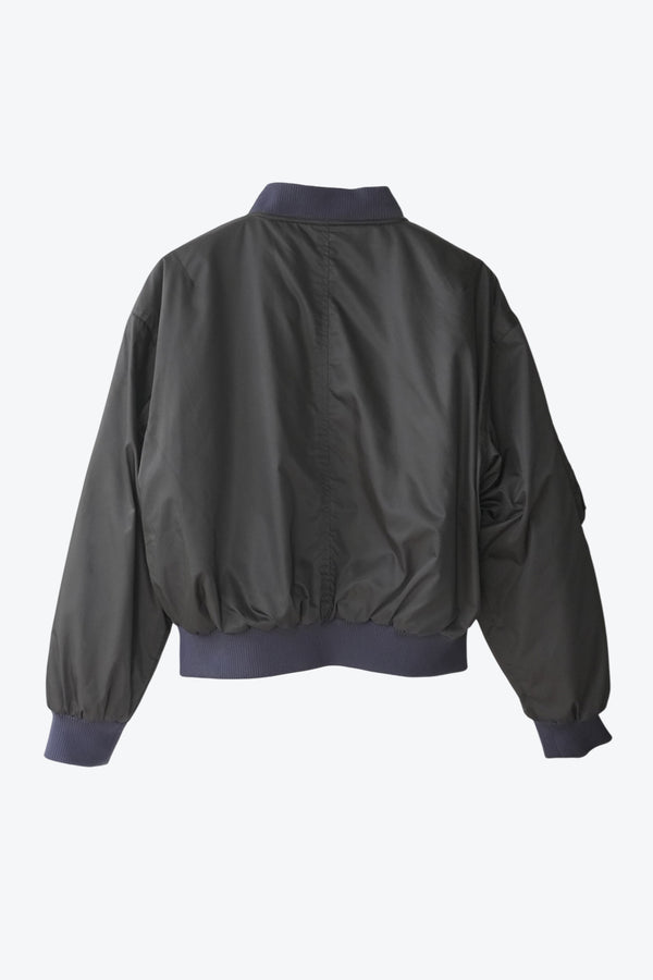 GANNI | CROPPED NYLON MA-1 JACKET [USED]