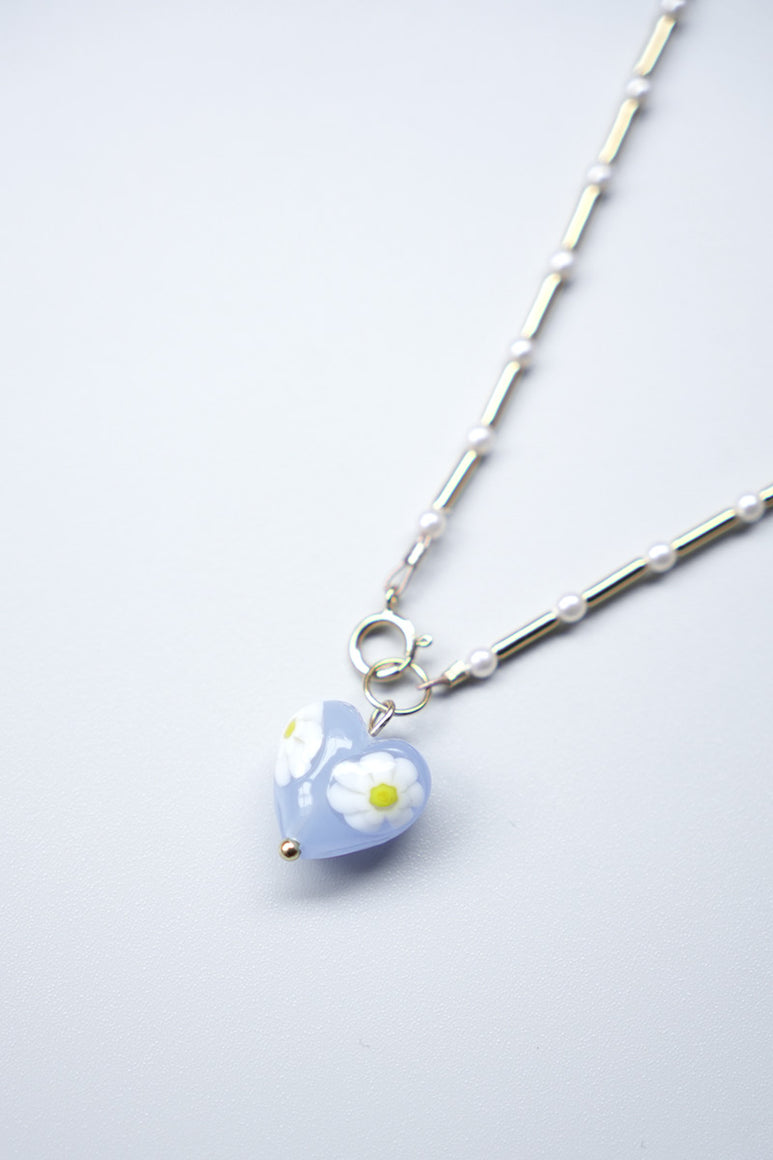 POSY CHOKER BLUE / GOLD PLATED
