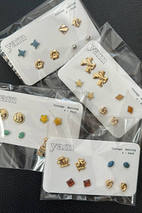 VINTAGE STUD EARRIGNS 4-PACK / MULTI