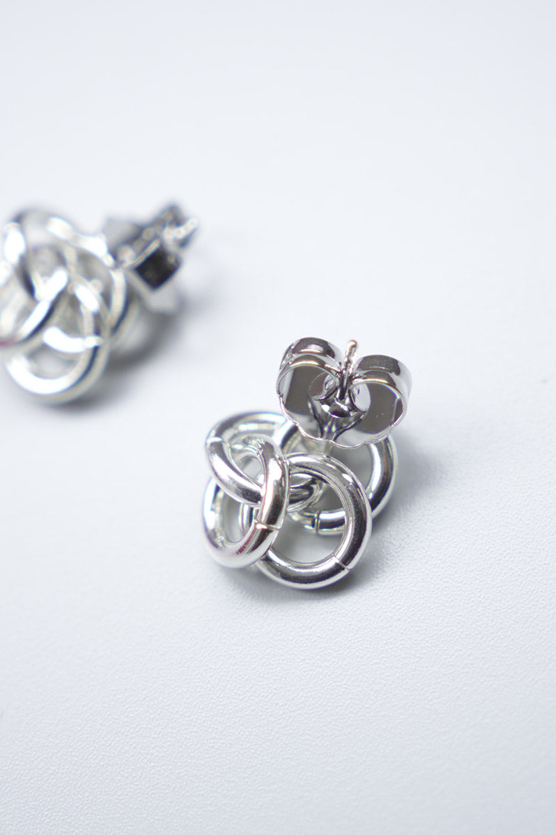 BABY CLUSTER STUDS EARRINGS / SILVER PLATED BRASS