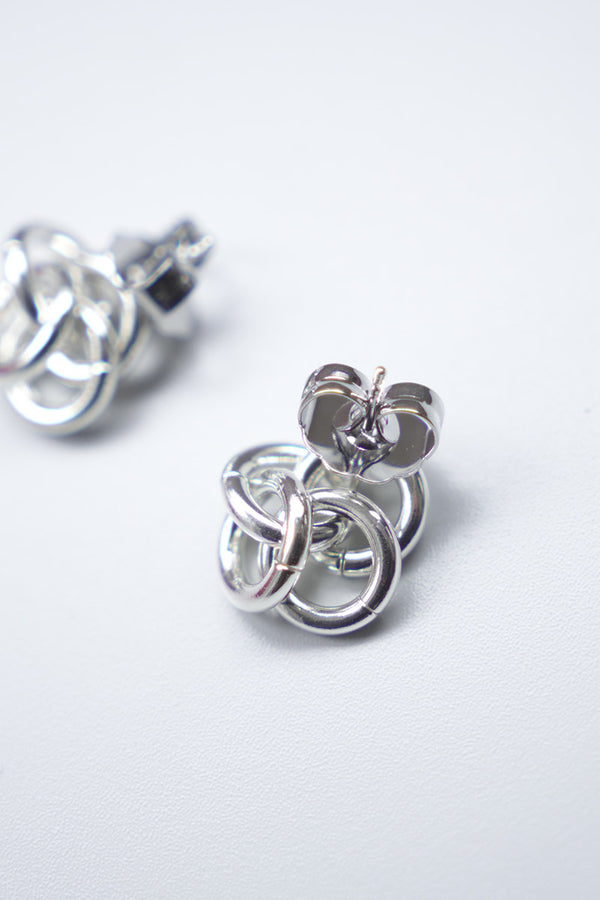 BABY CLUSTER STUDS EARRINGS / SILVER PLATED BRASS