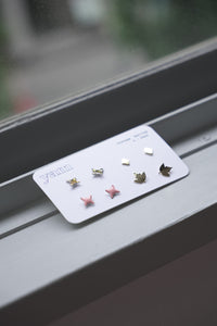 VINTAGE STUD EARRIGNS 4-PACK / MULTI