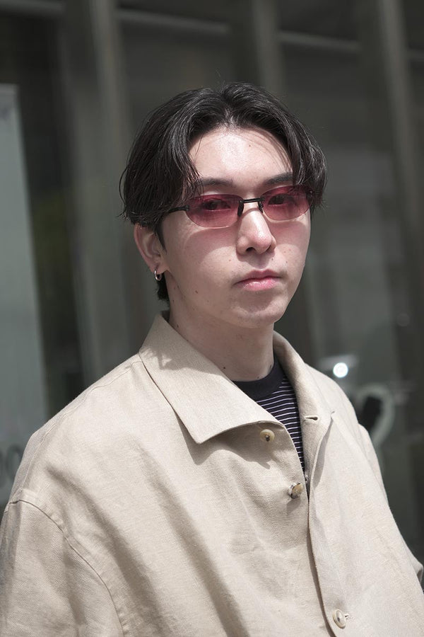 OVAL RIMLESS SUNGLASSES / RED