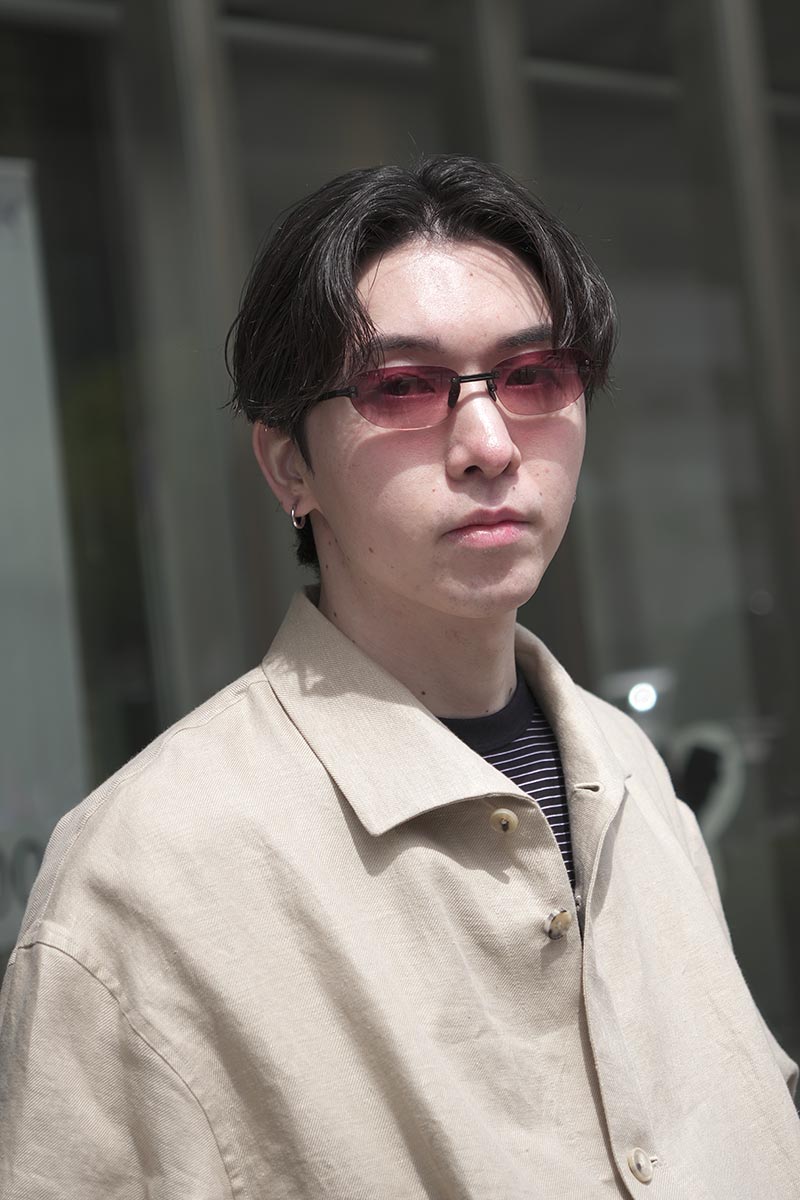 OVAL RIMLESS SUNGLASSES / RED