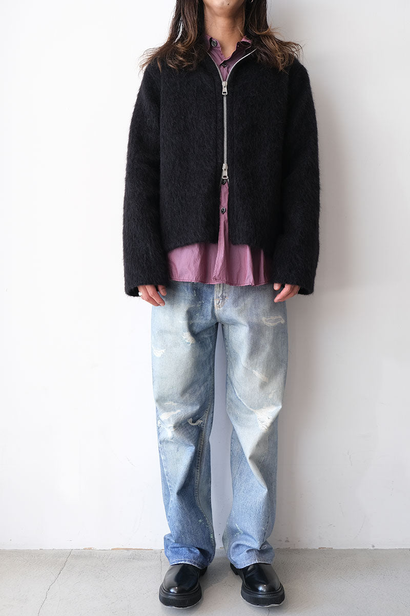 FULL ZIP HOOD / BLACK HAIRY WOOL [6月入荷予定］