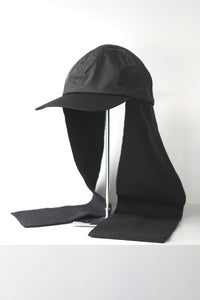 DICROS & KNIT MUFFLER CAP / BLACK/BLACK