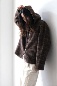 FULL ZIP HOOD / DORF CHECK HAIRY WOOL
