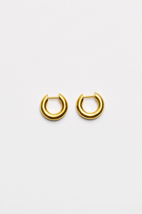 ROUND EARRINGS SMALL SINGLE / 24K GOLD VERMEIL [Arriving April]