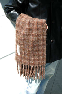ESTATE SCARF / DORF CHECK FUZZY ALPACA