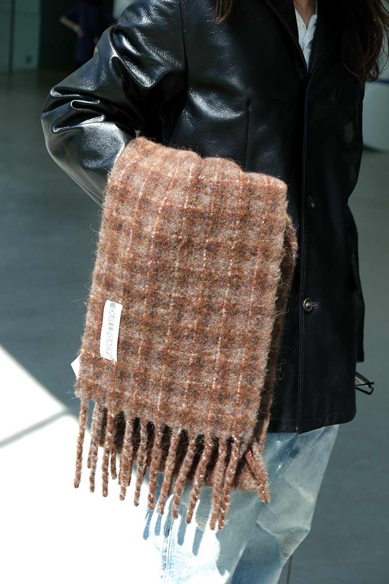 ESTATE SCARF / DORF CHECK FUZZY ALPACA