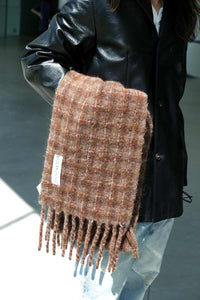 ESTATE SCARF / DORF CHECK FUZZY ALPACA